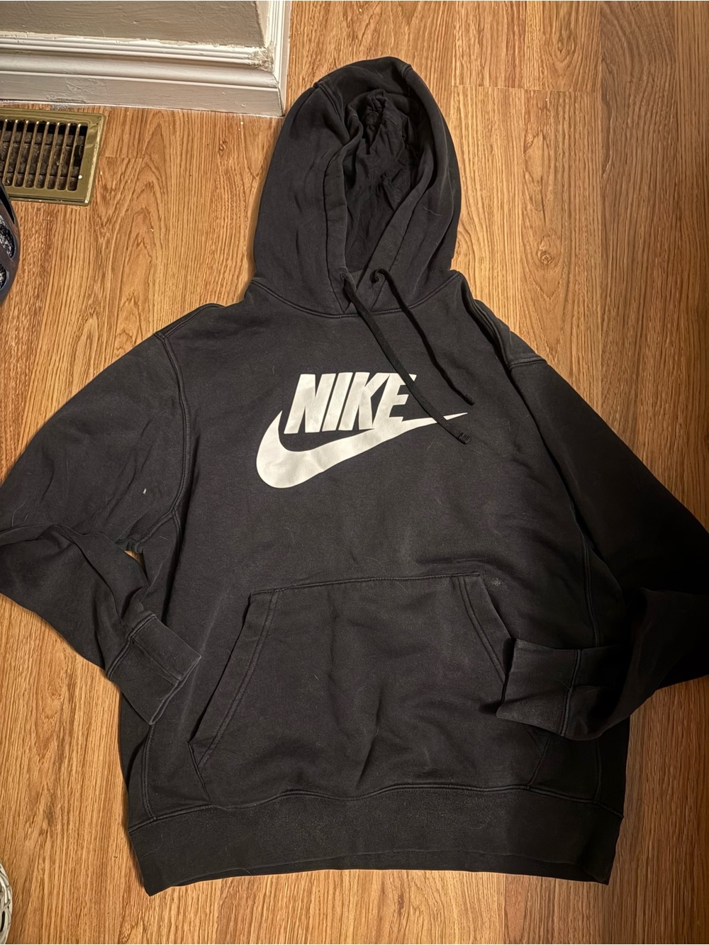 Nike Black Hoodie with White Swoosh and Logo